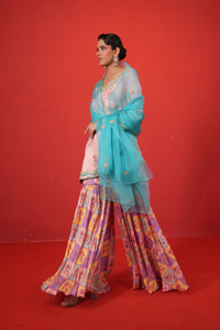 Butterfly Short Kurta Sharara Set
