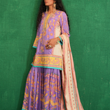 Purple / Ivory Butterfly Sharara Set