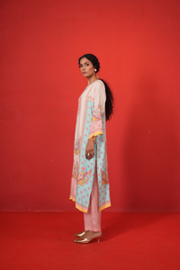 Ivory multi marodi butterfly kurta set