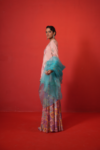 Butterfly short kurta sharara set