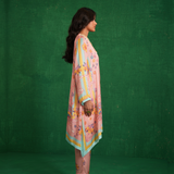 Butterfly pink poncho set