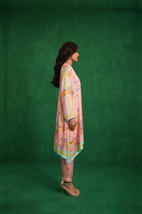 Butterfly pink poncho set