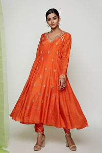 Navrang Orange Marodi Kurta Set