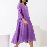 Purple Embroidered Dress & Kurta