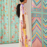 Ivory/yellow butterfly kaftan