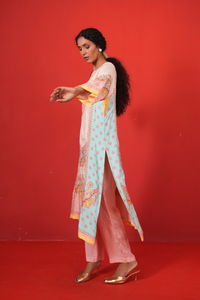 Ivory Multi Marodi Butterfly Kurta Set