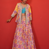 Butterfly Multi Lehenga with Jacket Set
