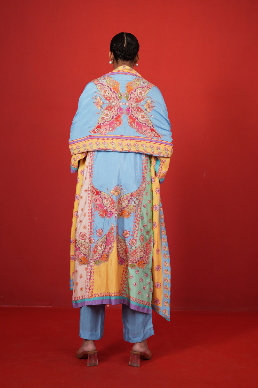 Blue Multi Panel Kurta Set