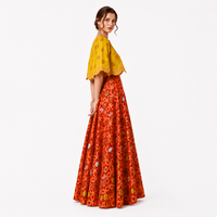 Bundi Printed Embrodiered Red Zaal Lehenga Set