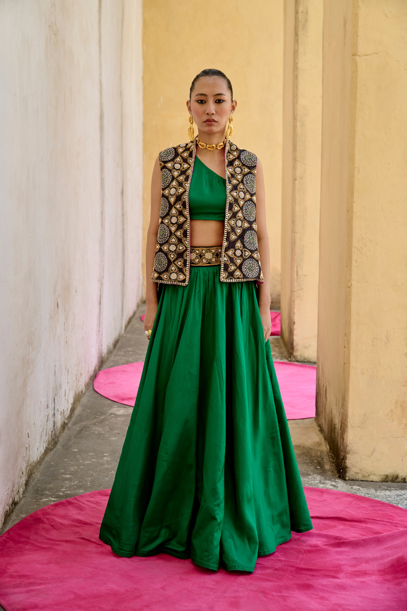 Jantar Mantar Emerald Skirt Set