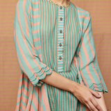 Block Printed Multi Striped Top with Pants