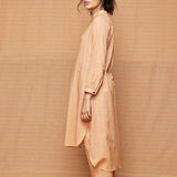 Block Printed Beige with Rose Pink Striped Co-ord Set