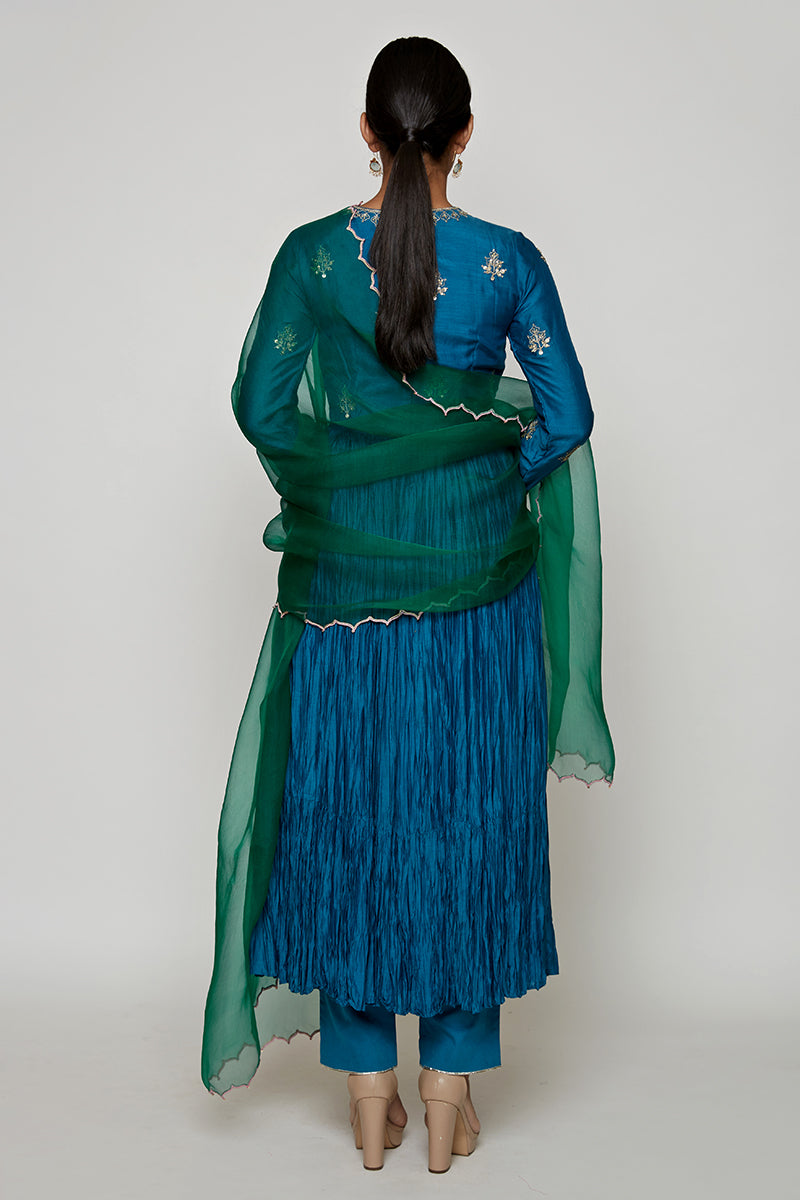 Navrang Blue Marodi Kurta Set