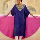 Purple Embroidered Chameli Kaftan Set