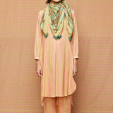Block Printed Beige with Rose Pink Striped Co-ord Set