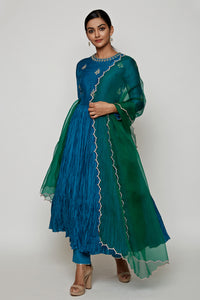 Navrang Blue Marodi Kurta Set