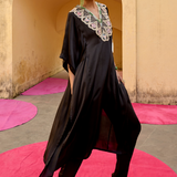 Black Embroidered Chintz Chameli Kaftan Set