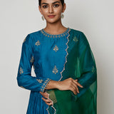 Navrang Blue Marodi Kurta Set