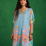 Butterfly blue poncho set