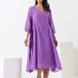 Purple Embroidered Dress & Kurta