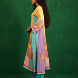 Yellow Multi Butterfly Kurta Set