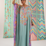 Sage/Purple Butterfly Kaftan