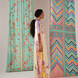 Ivory/yellow butterfly kaftan
