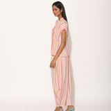 Printed Pink Dots Striped Top
