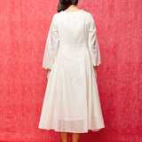 Ivory Embroidered Chanderi Scallop Dress