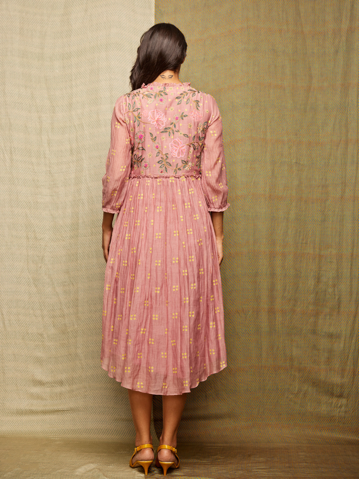 Rose Blush Round Hem Embroidered Tunic/Dress