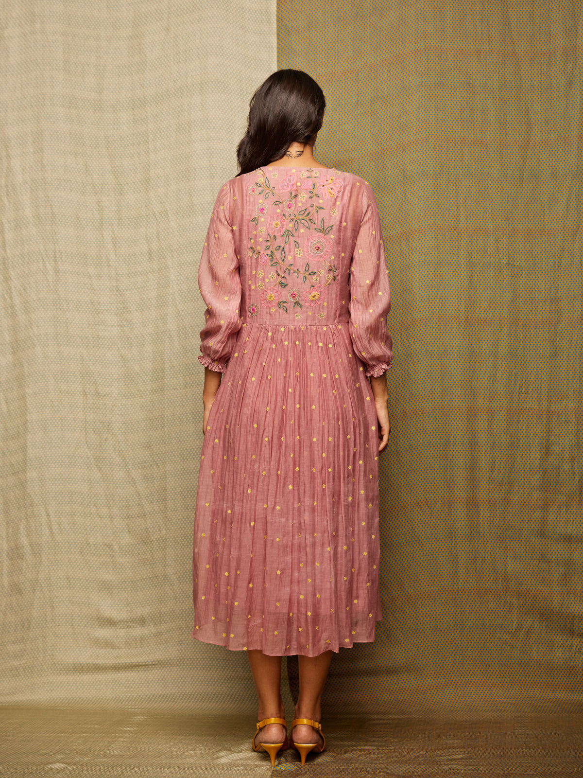 Rose Blush V-Neck Embroidered Tunic