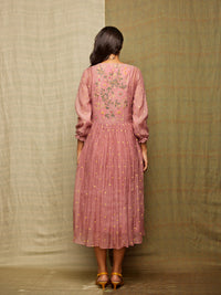 Rose Blush V-Neck Embroidered Tunic