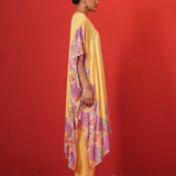 Butterfly Yellow Long Poncho Set