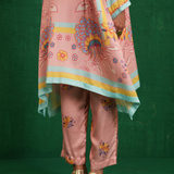 Butterfly pink poncho set