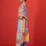 Blue Multi Panel Kurta Set