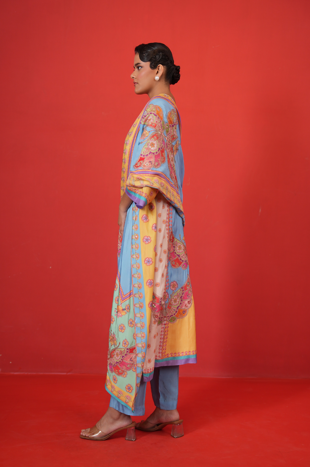 Blue Multi Panel Kurta Set