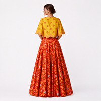 Bundi Printed Embrodiered Red Zaal Lehenga Set