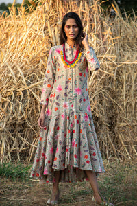 Printed Beige Zaal Boho Dress