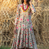 Printed Beige Zaal Boho Dress