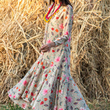 Printed Beige Zaal Boho Dress