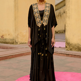 Black Embroidered Noor Cape Set