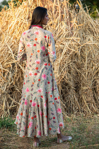 Printed Beige Zaal Boho Dress