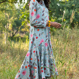 Printed Grey Zaal Boho Dress