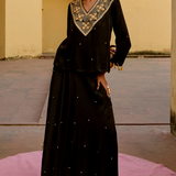 Black Embroidered Chandrima Skirt Set