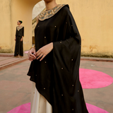 Black Embroidered Chanchal Cape Set