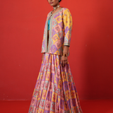 Butterfly Multi Lehenga with Jacket Set