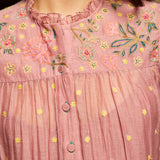 Rose Blush Tiered Embroidered Tunic Dress