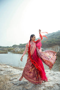 Morbagh Rose Pink Peacock Saree With Blouse