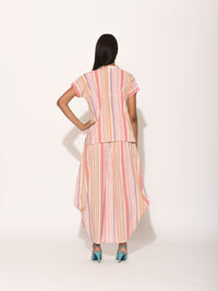 Printed Pink Dots Striped Top