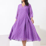Purple Embroidered Dress & Kurta